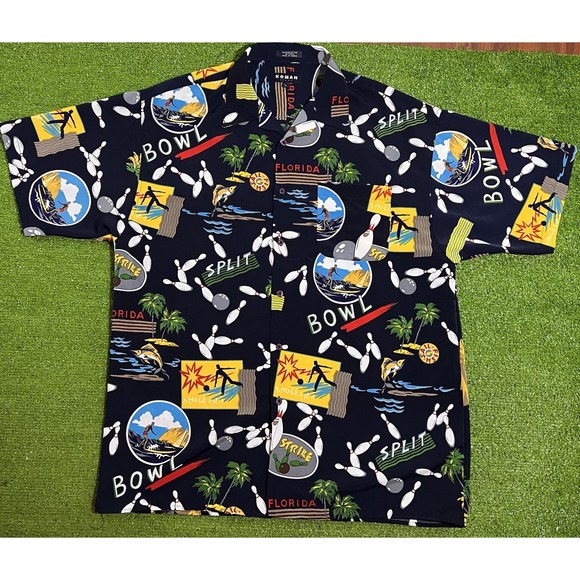 Other - Y2K bowling button down shirt‎ LG oversized dad shirt y2k Casual beach Vintage
